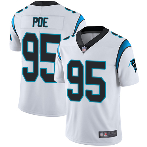 Carolina Panthers Limited White Youth Dontari Poe Road Jersey NFL Football #95 Vapor Untouchable->youth nfl jersey->Youth Jersey